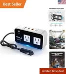 Portable 200W Car Power Inverter With Intelligent Protection & 4 Fast Usb Ports. Fixed Price $31.98.