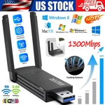 Usb 3.0 Wireless Wifi Adapter 1300MBPS Long Range Dongle Dual Band 5GHZ Network. Fixed Price $10.35.