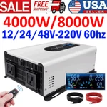 Pure Sine Wave Power Inverter 4000W 8000W Solar Off Grid 12V 24V 48V To 220V Us. Fixed Price $234.99.