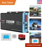 2500W Pure Sine Wave Inverter With Transfer Switch, 12V Dc To 120V Ac Convert.... Fixed Price $371.35.