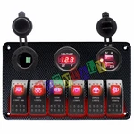 RED#1 Cf 6 Gang Car Rocker Switch Panel Usb Socket Power Plug Voltmeter Charger. Fixed Price $39.95.