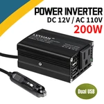 200W Power Inverter 12V To 110V Car Adapter Converter Dual Usb Ports & Ac Outlet. Fixed Price $18.99.