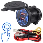 12V Car Charger Socket Qc 3.0 Dual Usb Port Touch Switch Phone Fast Charging. Fixed Price $13.99.