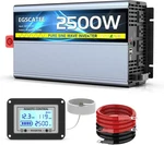 Pure Sine Wave Inverter 2500W 12V Dc To 110V/120V Converter 4AC Outlets Usb. Fixed Price $129.19.