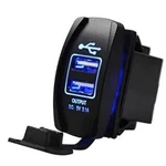 Dual Usb Charger Rocker Switch Blue Backlit 12V-24V Compatible With Utv. Fixed Price $15.74.