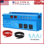 1200W 2400W Pure Sine Wave Power Inverter Dc 12V To 110V Converter 4USB 3AC. Fixed Price $89.99.