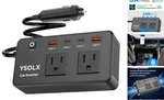 Car Power Inverter - Ysolx Dual Dc 12V To 110V Outlet Adapter 300W Black. Fixed Price $38.91.