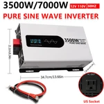 Pure Sine Wave Inverter Power 3500W 7000W DC12V To AC120V Lcd. Fixed Price $229.52.