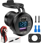 Quick 3.0 Dual Usb Car Charger Socket With Led Voltmeter And On Off.... Fixed Price $24.21.
