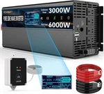Pure Sine Wave Power Inverter, 3000W 12V Dc To 110V/120V Ac, Peak 6000W - Remote. Fixed Price $225.63.