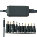 Onn. Universal Laptop Power Adapter 65W 10 Tips Grey. Fixed Price $14.99.