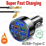Car Charger Usb With Led Voltage DISPLAY,6 Ports Pd And QC3.0 Cigarette. Fixed Price $8.99.