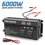 Car Power Inverter 6000W Dc 12V To Ac 110V Pure Sine Wave Solar Converter Type-c. Fixed Price $44.64.