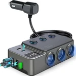 3 Way 12V Car Cigarette Lighter Splitter Usb Fast Charger Power Adapter. Fixed Price $19.99.