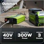 Greenworks 40V 300W Cordless Power Inverter, Sine Wave With 2 Usb Po.... Fixed Price $74.99.