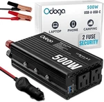 Odoga 500W Car Inverter Dc To Ac, Usb-c, Dual Outlets For Travel & Camping. Fixed Price $48.42.