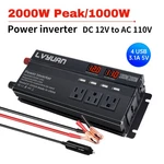 1000W 2000W Car Power Inverter 12V To 110V Converter 4USB 4AC 2LED Display Black. Fixed Price $51.99.