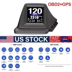 Car Hud Digital Display Speedometer Rpm Alarm OBD2+GPS Gauge Head Up. Fixed Price $34.99.