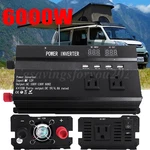 6000W Car Power Inverter Dc 12/24V To 110V Ac Pure Sine Wave Solar Converter Lcd. Fixed Price $41.99.