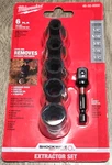 Milwaukee 6PC Female Spiral Extractor Socket Set W/1/4 Hex Adapter #48-32-8000. Fixed Price $41.84.