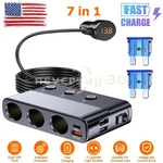 12V Car Cigarette Lighter Socket Splitter Outlet Power Adapter 3 Ways Charger Us. Fixed Price $14.99.