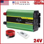 3000W 6000W Pure Sine Wave Power Inverter 24V To 110V W/ 4AC 4USB Remote Control. Fixed Price $119.99.