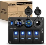 Nilight 4 Gang Rocker Switch Panel With Pd Type Usb Cigarette Lighter Socket. Fixed Price $35.99.