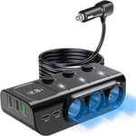 8 In 1 Cigarette Lighter Splitter, Lihan 3 Socket Car Charger Adapter,.... Fixed Price $23.98.