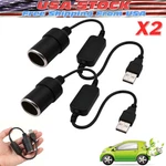 2PCS Car Cigarette Lighter Socket Female Converter Usb To 12V Adapter Cable Cord. Fixed Price $8.39.