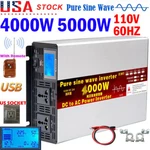 4000W 5000W 12V 24V 48V 72V To 110V 60HZ Pure Sine Wave Power Inverter Lcd Us. Fixed Price $183.99.