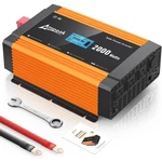 Ampeak 2000W Power Inverter 6.2A Dual Usb Ports Modified Sine, Orange. Fixed Price $136.97.