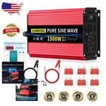 Powerful 1500W 24V Pure Sine Wave Inverter, Quiet Operation, Ac Outlets, Lcd. Fixed Price $170.09.