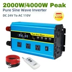 2000W 4000W Pure Sine Wave Power Inverter Dc 24V To 110V 4USB 3AC Remote. Fixed Price $109.99.