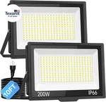 200W Led Flood Outdoor With Plug, 24000LM Super Brighter Security Light,. Fixed Price $118.43.