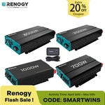 Renogy 700W 1000W 2000W 3000W 12VDC 120VAC Pure Sine Wave Inverter Led Indicator. Fixed Price $344.99.