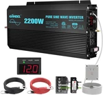 2200W Pure Sine Wave Inverter 12V To 120V With Remote & Hardwire Blocks. Fixed Price $432.99.