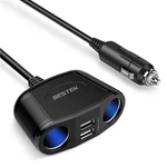 Bestek 2-SOCKET Car Cigarette Lighter Splitter 150W(2.4A Usb), Black. Fixed Price $25.98.