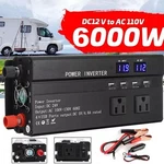 6000W Solar Converter Car Power Inverter Dc 12V To Ac 110V Lcd Sine Wave Home Rv. Fixed Price $57.09.
