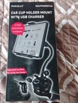 Macally Car Cup Holder Mount With Usb Charger. Fixed Price $12.50.