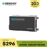 Renogy 12V 3000W Pure Sine Wave Inverter Ups Transfer Switch Built-in Bluetooth. Fixed Price $369.99.
