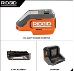 Ridgid 18V Cordless Power Inverter 175W With 2AH Battery And Charger AC86097KSBN. Fixed Price $100.00.