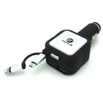 Retractable 4.8AMP Car Rapid Dc Charger Dual Usb Port 2-IN-1 For Smartphones. Fixed Price $12.64.