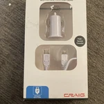 Craig Usb Car Charger Mini & Micro Cables White. Fixed Price $9.99.