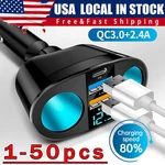 Dual Usb Car Cigarette Lighter Socket Splitter Power Adapter Charger Outlet Lot. Fixed Price $218.66.
