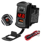 Dual Usb Fast Charger Socket, Power Outlet, QC3.0 & Pd, 12-24V, For Car Boat Rv. Fixed Price $11.86.