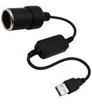 Wymect Usb To 12V Car Cigarette Lighter Socket Female Converter Black. Fixed Price $13.99.