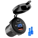 12V-24V Dual Usb Fast Car Charger QC3.0 Port Type Socket Led Voltmeter. Fixed Price $18.99.