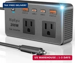 200W Car Power Inverter 12V 110V Usb Qc Pd Fast Charging Laptop Rv Adapter. Fixed Price $29.19.