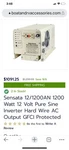 Sensata 12/1200AN Watt Volt Pure Sine Inverter /pinston Air Compressor. Fixed Price $800.00.