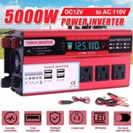 Car Power Inverter 5000W Dc 12V To Ac 110V Pure Sine Wave Solar Converter 4 Usb. Fixed Price $31.99.